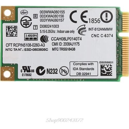 For Link Intel 5100 WIFI 512AN_MMW 300M Mini PCI-E Wireless WLAN Card 2.4/5GHz Jy21 20 Dropship