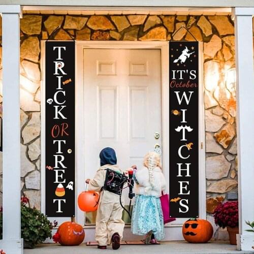 Halloween Door Decoration Couplet Outdoor Hanging Flag Party Decoration Curtain Couplet Halloween Holiday Door Couplet