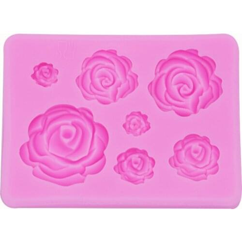 DIY handmade baking mold large, medium and small 7 with 3D rose flower cake decoration silicone mold