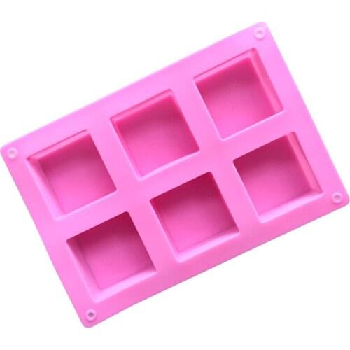 6 Cavity Square Cube Silicone Cake Mold for Chocolate Mousse Cheese Dessert Ice Cream Jelly Pudding Bakeware Pan Decorating Tool