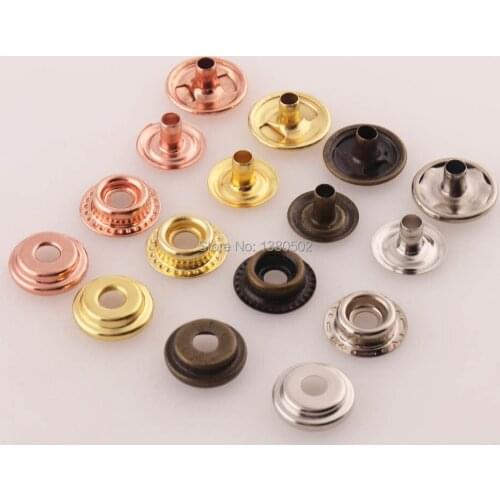 50sets/lot 15mm Metal Press Studs Sewing Button Snap Button Fasteners combined buttons bronze/rose gold/gold silver color