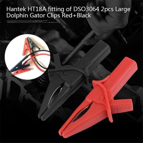Hantek 2pcs HT18A Crocodile Clips Fitting of DSO3064 Large Dolphin Gator Clip for Oscilloscope Red+Black Oscilloscope Accessory