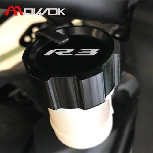 New Design CNC LOGO R3/R25 Rear Brake Fluid Reservoir Cover Cap blue For Yamaha yzf R3 R25 2014 2015 2016 2017 2018
