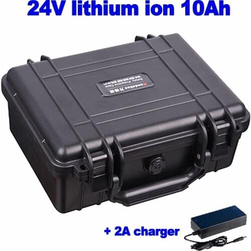 Li ion 24v 10Ah electric bike lithium li ion battery for wheelchair electric sprayer lawn mower AGV robot scooter + 2A charger