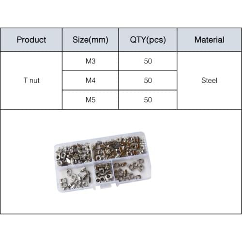 M3 M4 M5 T-nut 2020 serie Slot Sliding T Nut Hammer Drop In Fasten Connector Aluminum Extrusion Profile Groove Assortment Kit