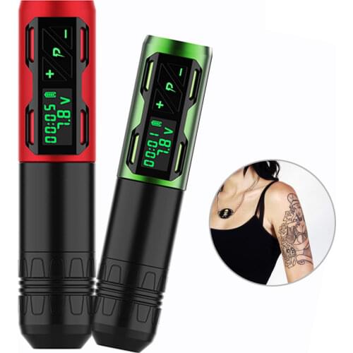 Professional Mini Tattoo Power Supply LED Display Wireless USB Black Red Green Portable Tattoo Power Supply Pen Tattoo Supplies