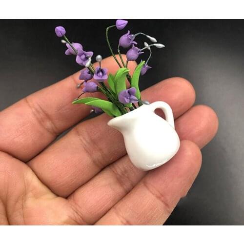 1/6 Scale Purple Lily of the Valley Flower Models with Bottle for 12''Figures Bodies Accessories DIY