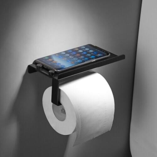 Punch-free black space aluminum Bathroom accessories Set bathroom towel rack