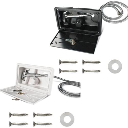 RV Shower Box Kit with Lock-Includes Shower Faucet Shower Hose Shower Wand for Boat Marine Camper Motorhome Caravan