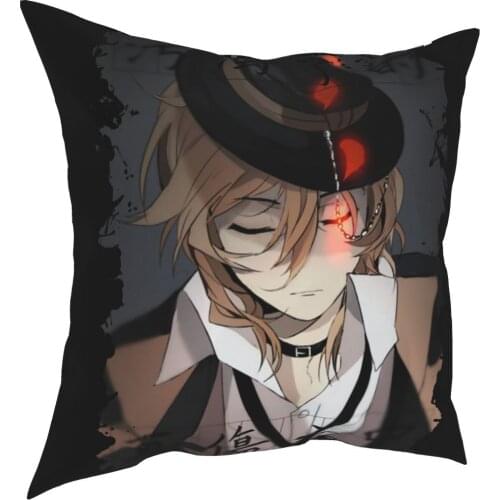 Chuuya Nakahara Bungou Stray Dogs Pillowcase Printing Polyester Cushion Cover Decor Throw Pillow Case Cover Seat 40X40cm