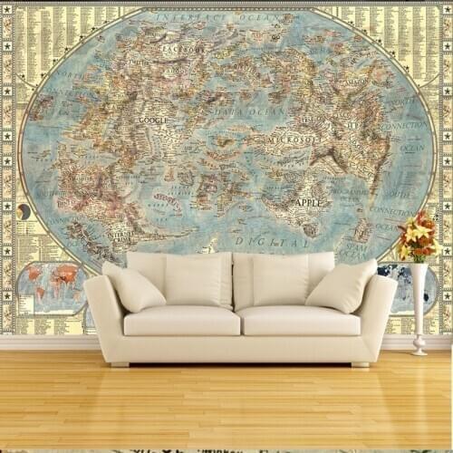 Custom mural Custom Living Room Office Wallpapere Map Mural Assortment waterproof Assortment Backdrop wallpaper