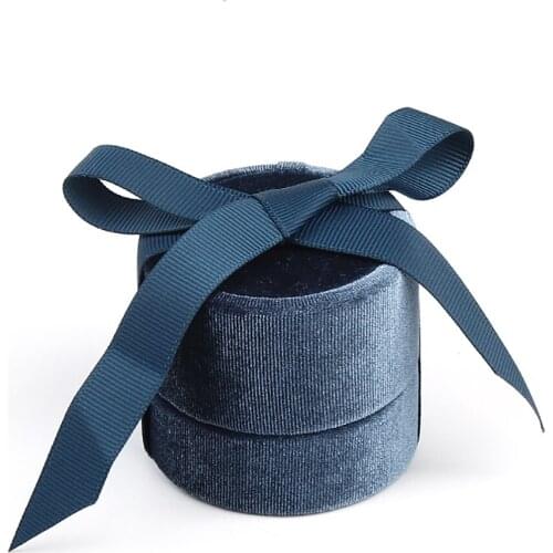 Premium Velvet Round Ring Necklace Jewelry Storage Gift Box With Elegant Silk Knot Wedding Birthday Christmas Anniversary Gifts