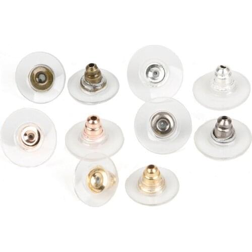 50pcs/lot Rubber Earring Backs Stopper Earnuts Stud Earring Back Supplies For Jewelry DIY Jewelry Findings Making Accessories