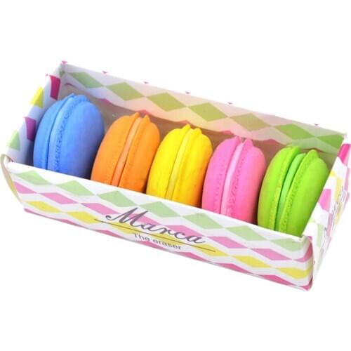 5 Pcs Cute Kawaii Rubber Eraser Colorful Cake Macaron Eraser For Kids Student Gift Stationery Supplies