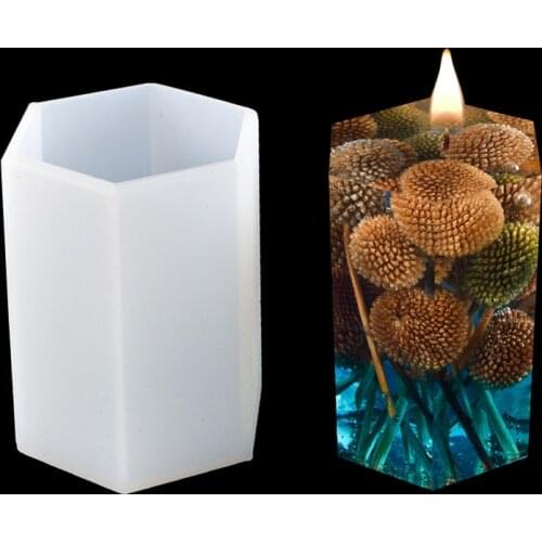 Hexagon Silicone Mold Diy Epoxy Resin Candle Mould Aromatherapy Candle Wax Mold Clay Plaster Craft Casting Mould Home Decoration