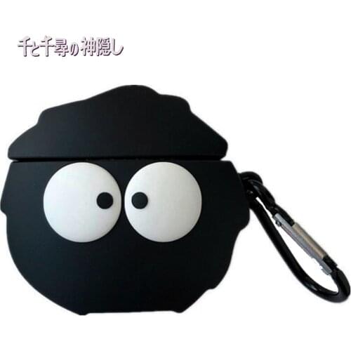 3D Stylish Anime Spirited Away Cartoon Dust Elf Airpods Silicone Cover Skin Headphone Earphone Case for Apple Airpods 1 2 3 pro