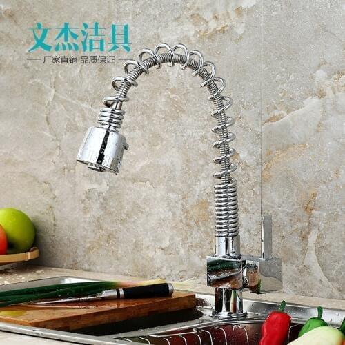 Kitchen faucet manufacturers selling basin pull-type faucet full copper kitchen sink faucet square style tap