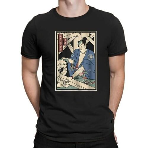 Carpentry Samurai T-Shirt Samurai Carpenter Funny T Shirt Men New Short Sleeve Cotton Harajuku TShirt Hip Hop Tees