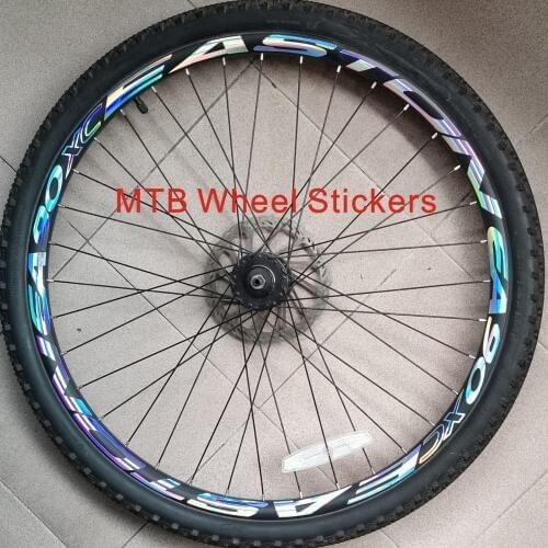 2Wheels/set Mountain Bike 26 27.5 29 inch wheel Stickers Bicycle Wheel Rim Reflective stickers Bike Decals Wheel Decoration Film