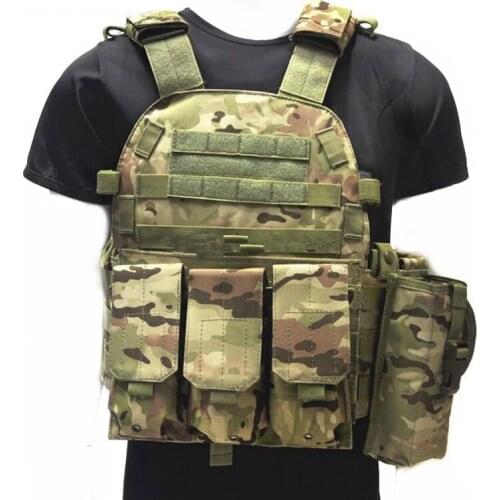 Tactical Vest Airsoft for Men Outdoor Training Vest Adjustable Lightweight Breathable 600D Nylon