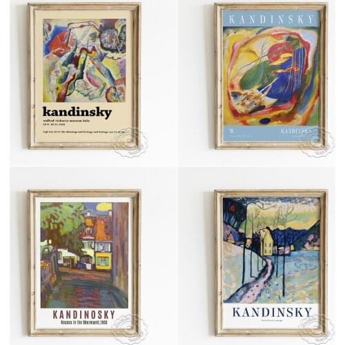 Wassily Kandinsky Tableau A La Tache Rouge Poster, Winter Landscape Canvas Painting, Houses In The Obermarkt Home Decor Prints