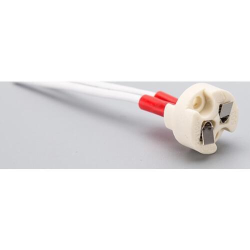 100pcs wholesale G5.3 MR16 Lamp Bases Ceramic Lamp Socket Holder Fits For Lamp Female Base Socket with Silicone wire