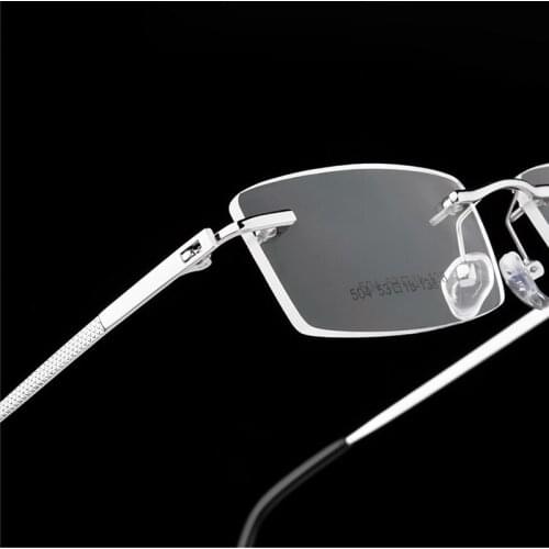 2018 new titanium frame glasses can be customized prescription glasses Fashion business frameless square glasses