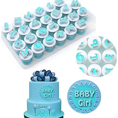 26pcs/Set Birthday Cake Decorating Tools DIY Alphabet Letters Cookie Cutter Fondant DIY Biscuit Mold Kitchen Baking Accessories