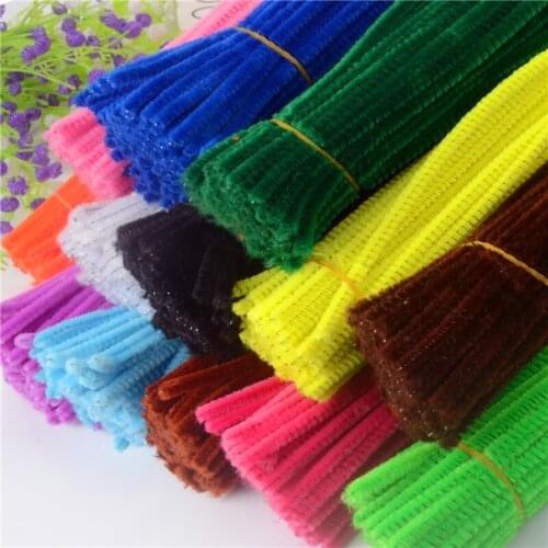 30cm Mix Color Chenille Stems Handmade Children Craft Material kids Creativity Supplies Toys DIY motif 5mm Dia 100pcs