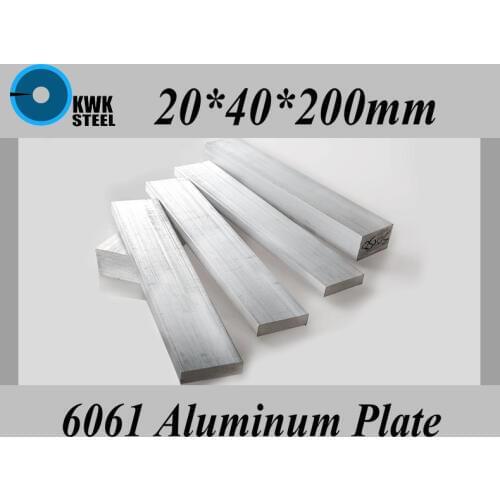 20*40*200mm Aluminum Alloy 6061 Plate Aluminium Sheet DIY Material Free Shipping