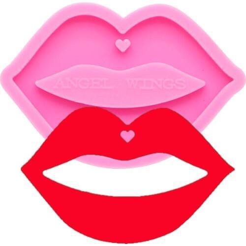 Shiny keychains Lips Silicone Molds DIY mouth Jewelry keychain mould Epoxy Resin Mold Custom DY0170