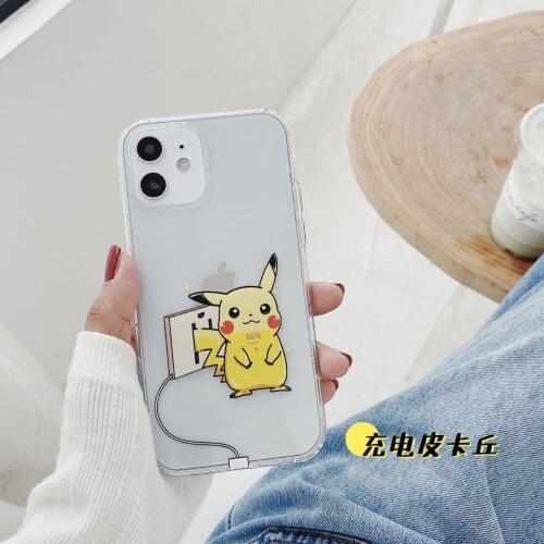 Pokemon Couples Pikachu Phone Case for IPhone12pro Mini 11 11pro Iphone7 8P X XS Cartoon Silicone Case Couples Christmas Present