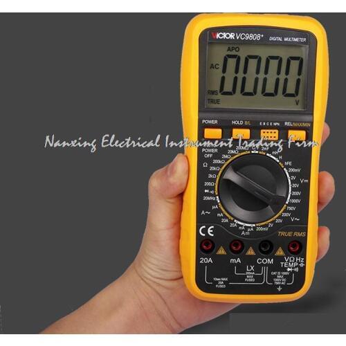 VICTOR Digital Multimeter VC9808 + 3/4 Auto Range Temperature Test Streamline Design & Large LCD Display