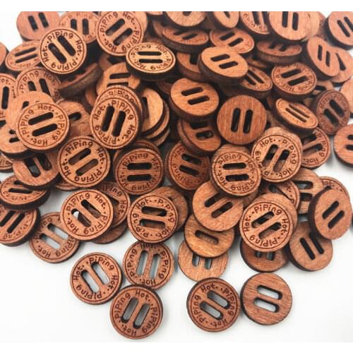 DIY 200PCS Wooden Buttons Lettering (Piping Hot) Scrapbooking Sewing Crafts 12mm