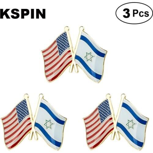 U.S.A & Israel Frendship Lapel Pin Brooches Pins Flag badge Brooch Badges