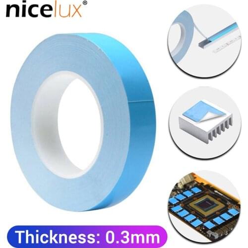 0.1mm Thickness 25meter 8/ 10/ 12/ 20mm Width Tape Double Side Thermal Conductive Adhesive Tape for Chip PCB LED Strip Heatsink