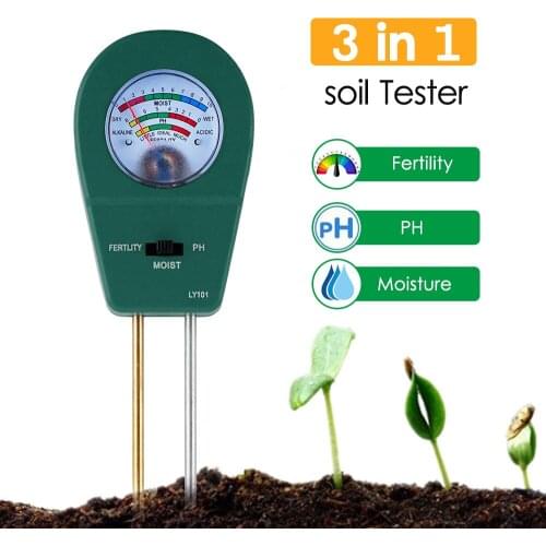 KKmoon 3-in-1 Soil pH Meter Soil Tester with Moisture Fertility pH Meter Gardening Tool for Farm Lawn Outdoor No Battery Needed