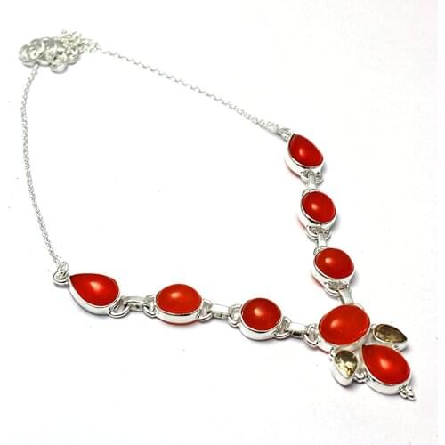 Genuine Purple Copper Turquoise Necklace 925 Sterling Silver, 46.5 cm,MHBNE0236