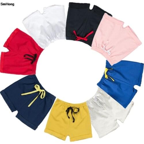 Summer Short Sleeve Cotton Boy Shorts Baby Boy Girl Pants Solid Candy Color Shorts for Girls Boy Shorts Fits for Ages 2 to 6 Yrs