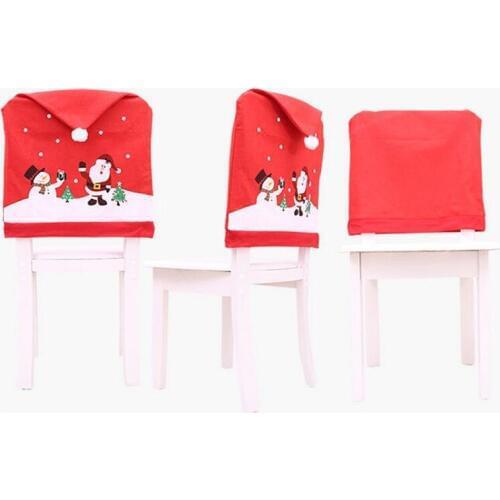 Hot 100pcs Snowman Cap Chair Covers Christmas Dinner Table Decoration for Home Chair Back Cover Decoracion