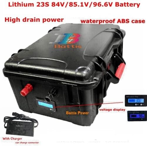 High capacity 84v 20Ah li-ion battery pack 85.1v 30A BMS for inverter solar energy EV power supply motorhome 2500W+ 5A charger