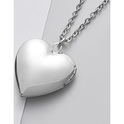 10Pcs/lot Mirror Polish Stainless Steel Love Heart Photo Frame Memory Locket Pendant Necklace For Women