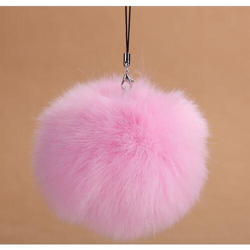 Fashion Faux Rabbit Fur Ball Pom Pom Keychain For Women Bag Car Charm Key Ring Trinket Female Wedding Jewelry Gift Souvenirs