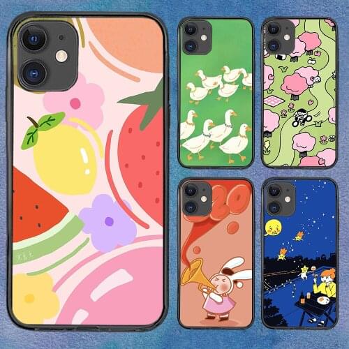 Fashion Cartoons Phone Case For iphone 12 11 6 Mini Pro XS Max X XR 7 8 Plus Soft TPU Cover 12Pro 11Pro 12Mini