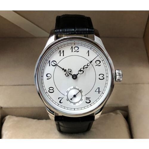 Sapphire crystal or Mineral glass 44mm no logo Enamel White dial Asian 6498 17 jewels movement Mens Mechanical watches 80-20