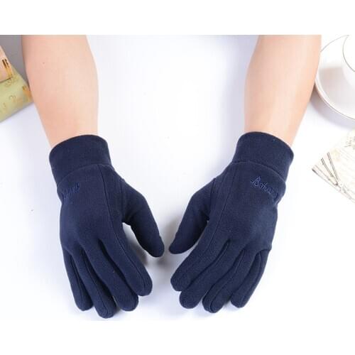 Men Women Winter Thick Splice Fleece Warm Letter Breathable Driving Mitten Unisex Outdoor Sport Non-slip Cycling Gloves I34