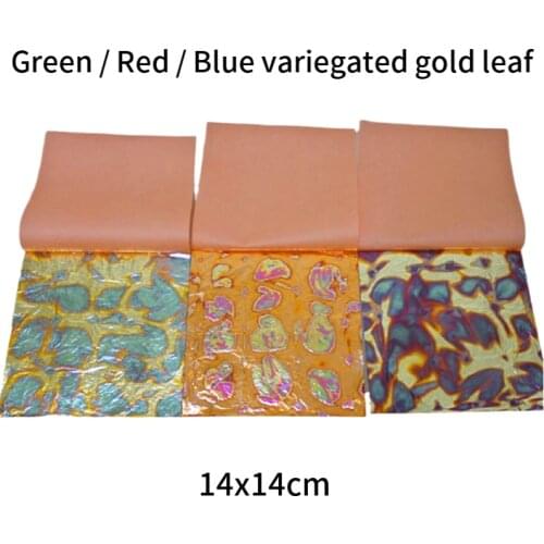 3 booklets three colors variegated gold leaf colorfull imitation gold foil DIY gilding leaf size 14x14cm free shipping