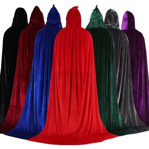 Halloween cloak Halloween black red cloak witch wizard child adult children golden velvet cloak party wizard wizard