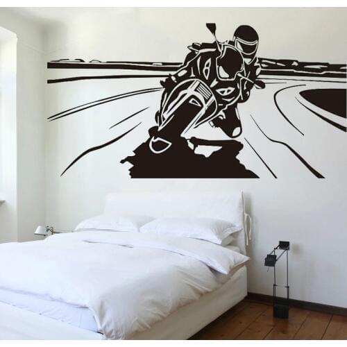 Motorcycle Wall Sticker Motor Rider Decal Boys Bedroom Mural Living Room Decoration Motorcyclists Cross Country Stickers Racing