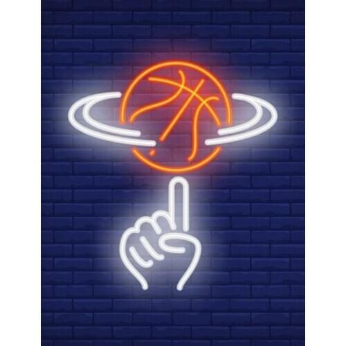 Neon Sign For Basketball Spinning On Finger Lamp real glass tubes resterant decorate light sport DISPLAY Impact Attract light
